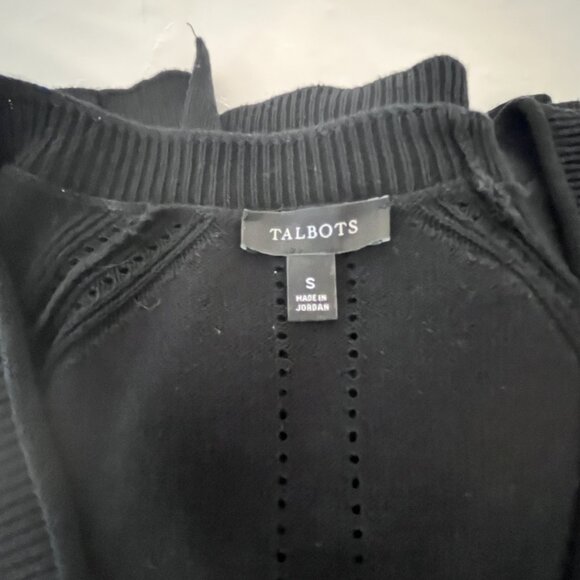 Talbots Women's Size Small Black Cardigan Button Down Cotton Blend - Picture 8 of 9